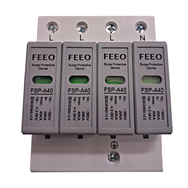 Bộ cắt sét AC 3P+N 40kA 3 Bộ cắt sét AC 3 pha 40kA -FSP-A40