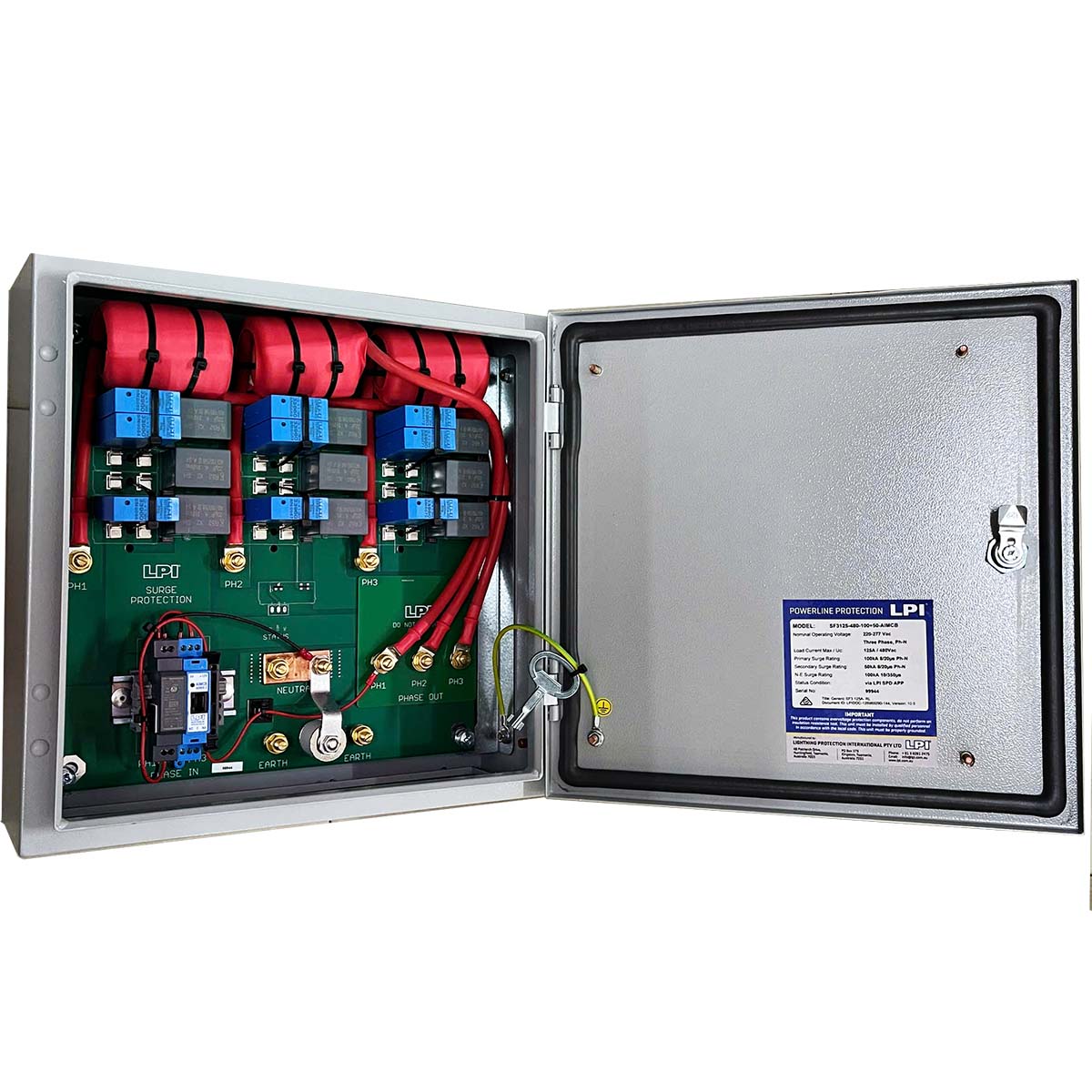 Tủ cắt lọc sét 3 pha 125A 3 Tủ cắt lọc sét 3 pha 125A , SF3125-480-100+50-AIMCB, Tủ cắt lọc sét 3 pha là gì